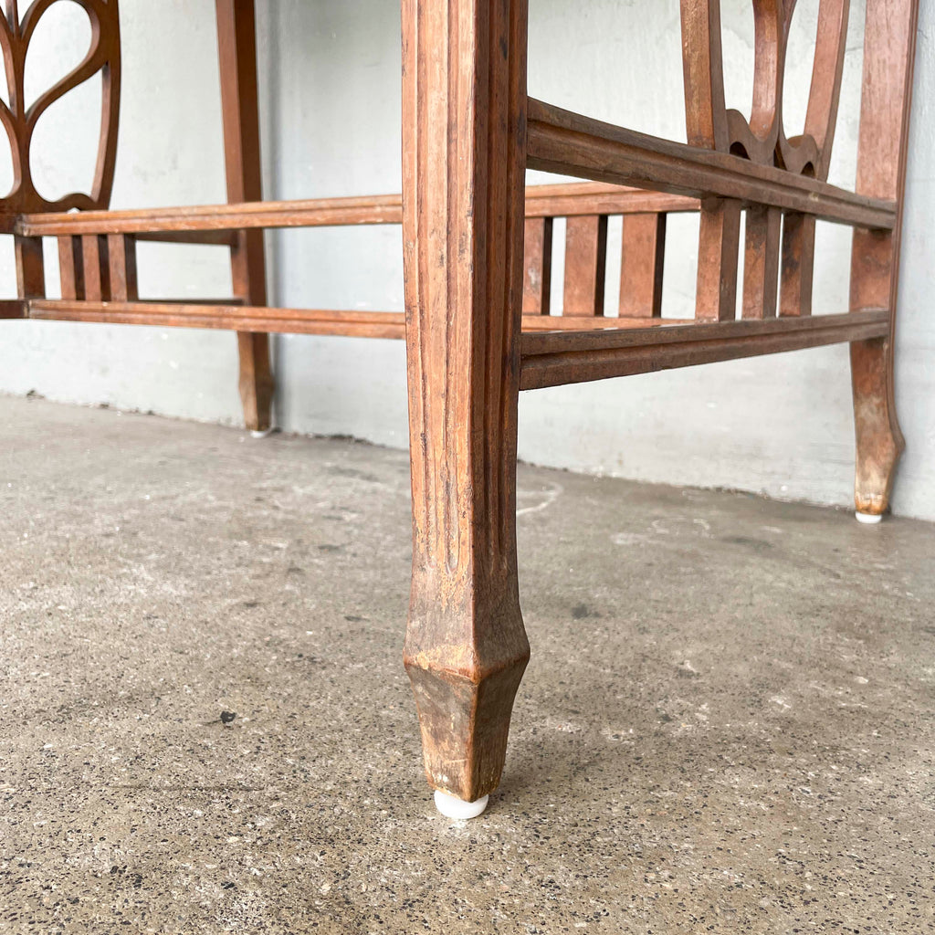 Vintage Marble Table with "Floral" Details