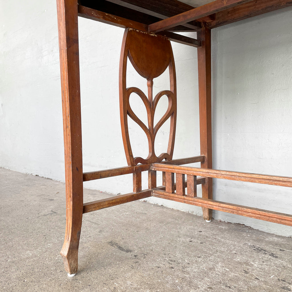 Vintage Marble Table with "Floral" Details