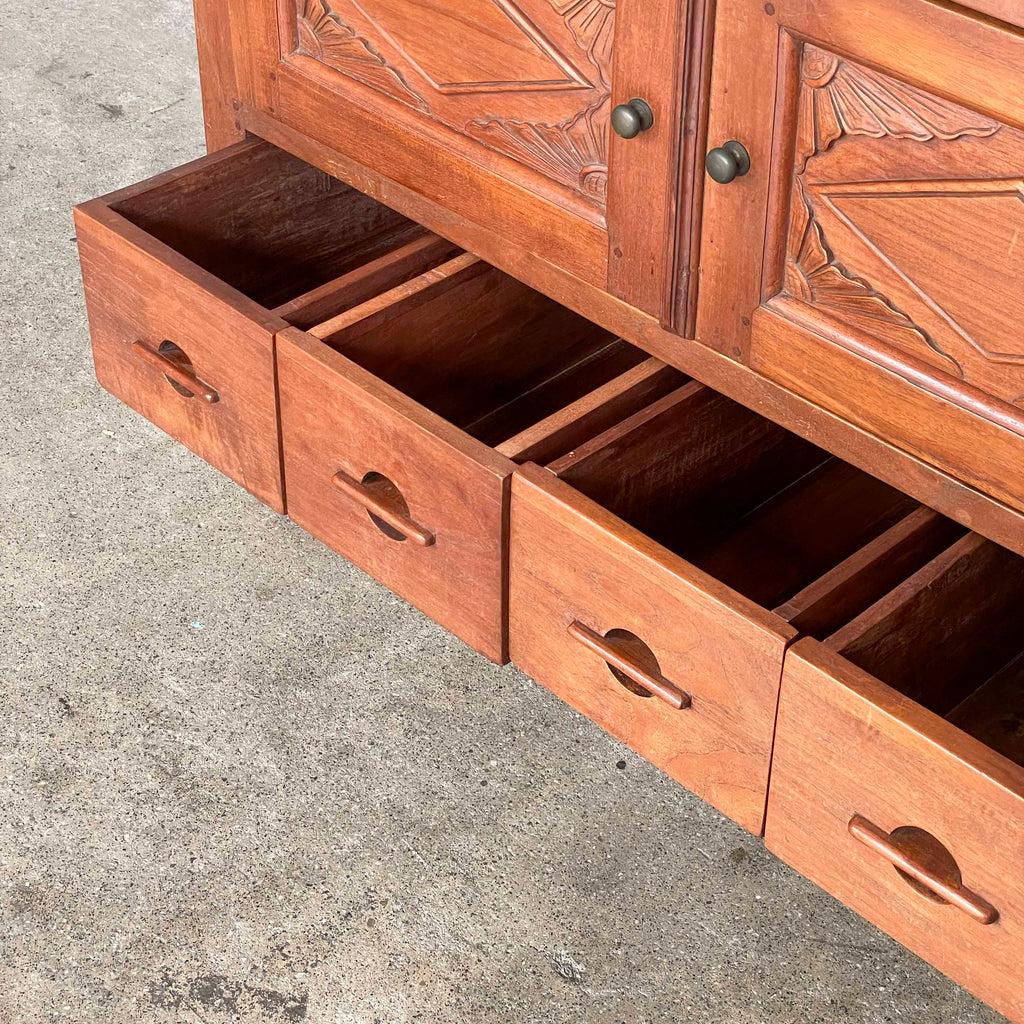 Ornate Teak Storage Cabinet