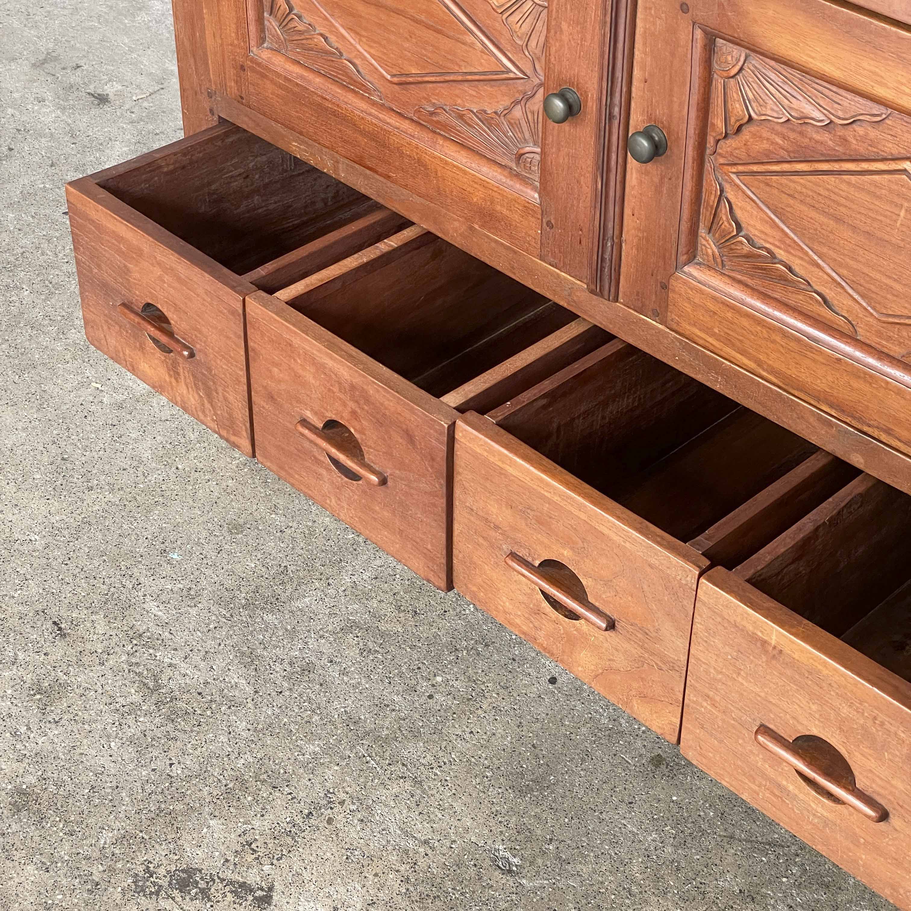 Ornate Teak Storage Cabinet
