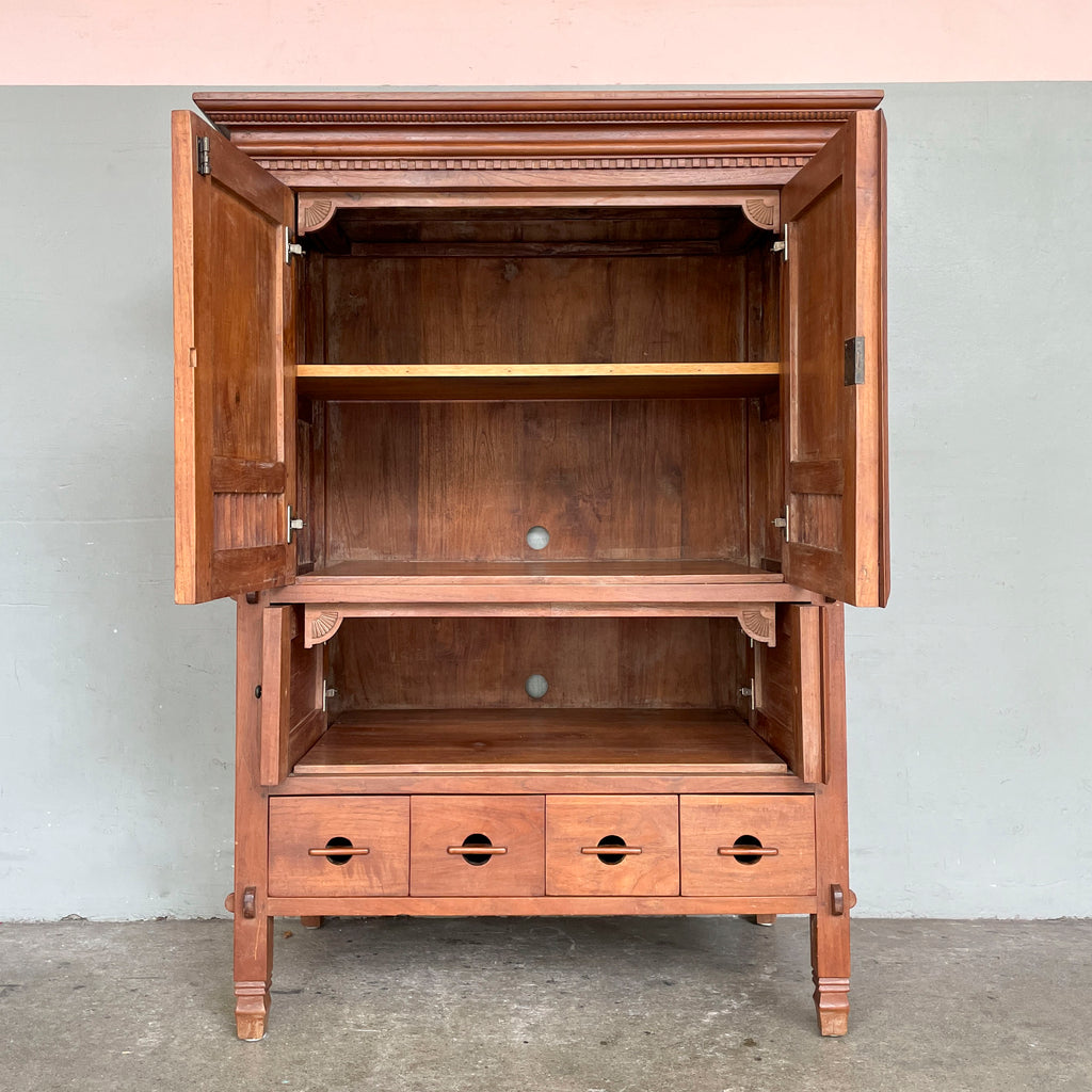 Ornate Teak Storage Cabinet