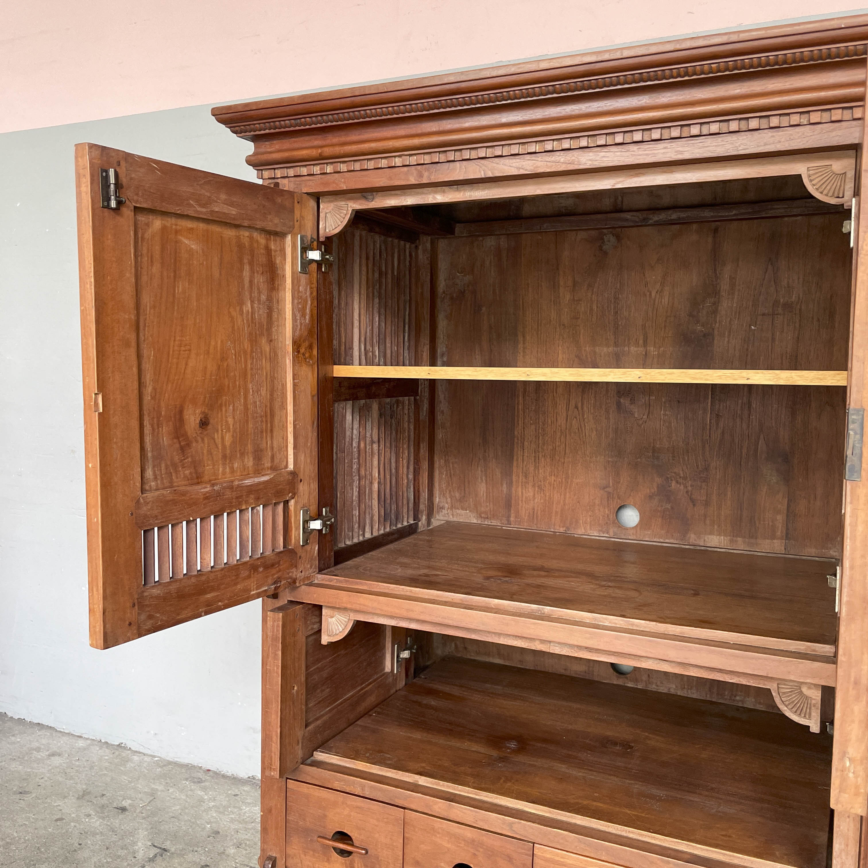 Ornate Teak Storage Cabinet