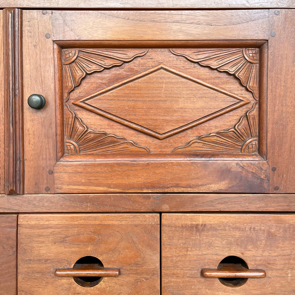 Ornate Teak Storage Cabinet