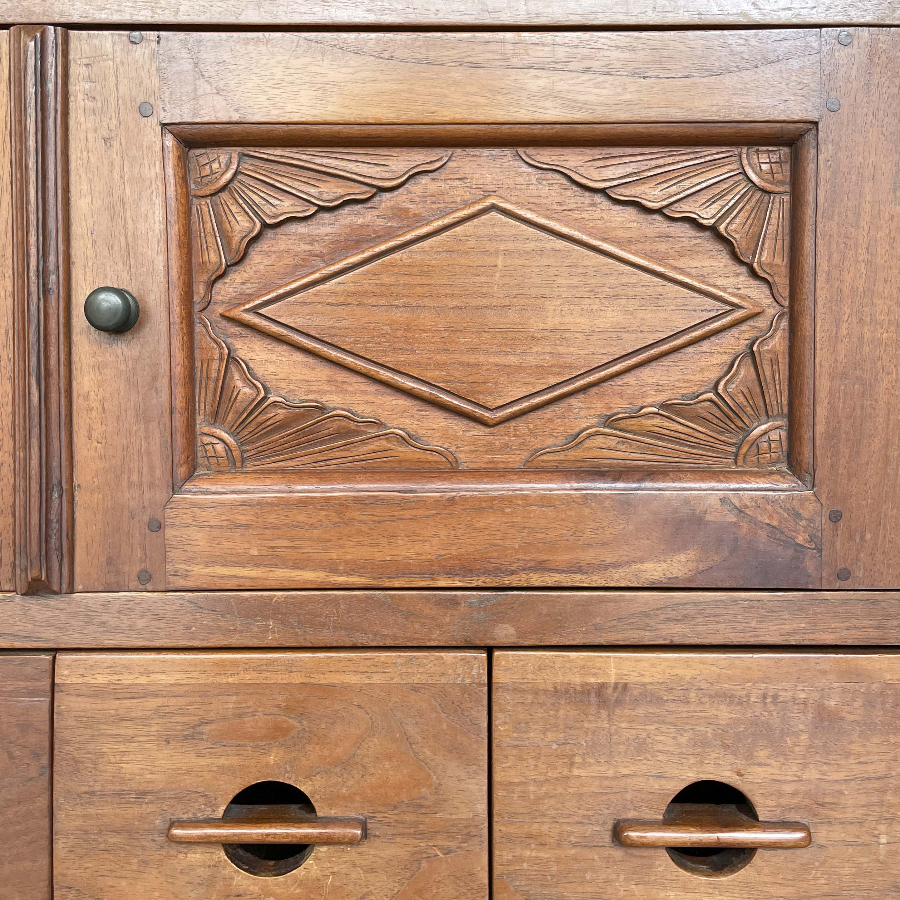 Ornate Teak Storage Cabinet