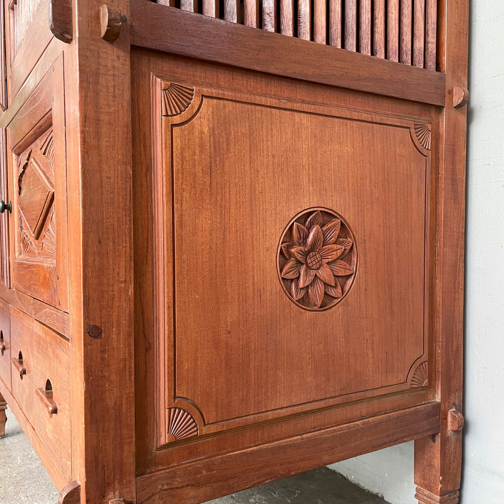 Ornate Teak Storage Cabinet