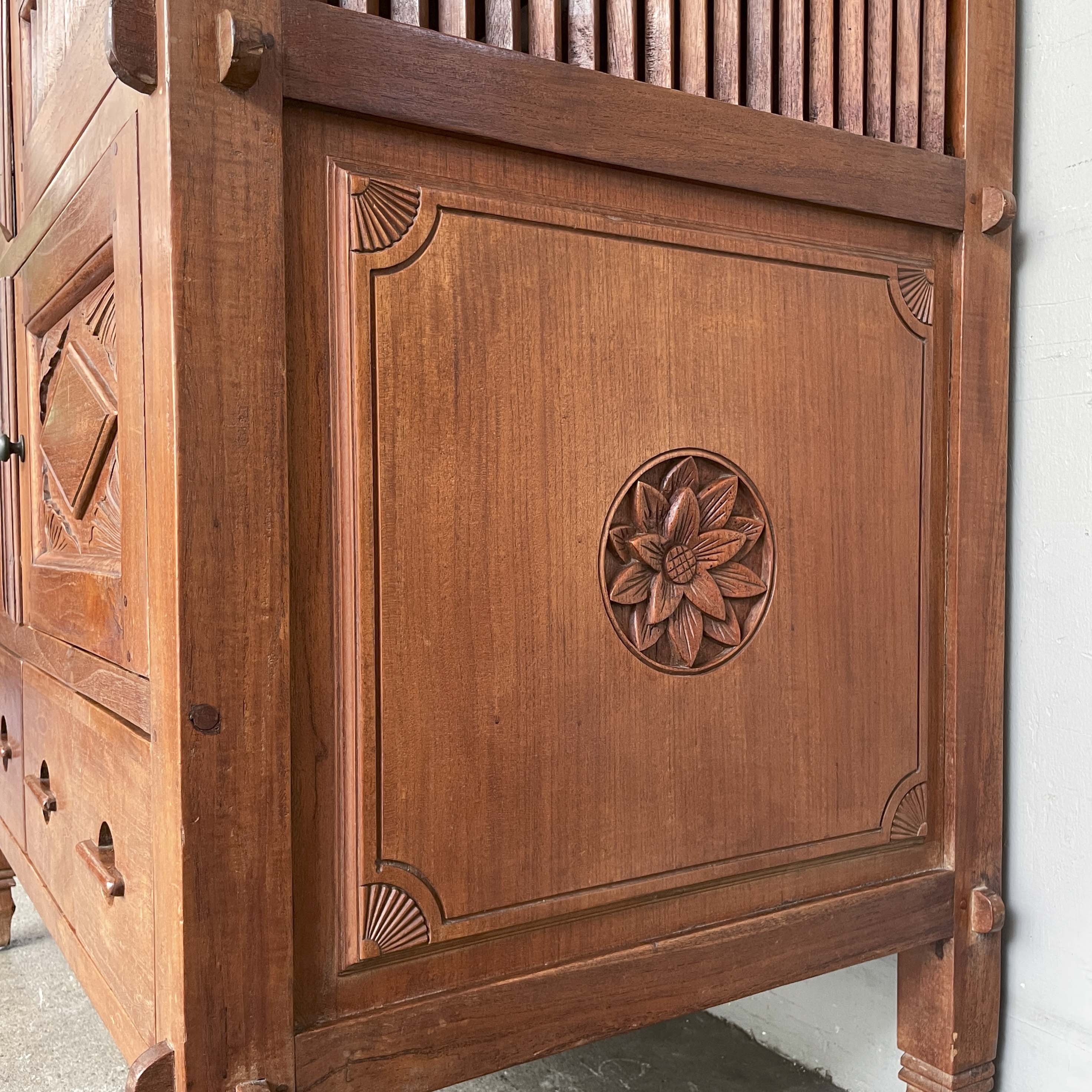 Ornate Teak Storage Cabinet