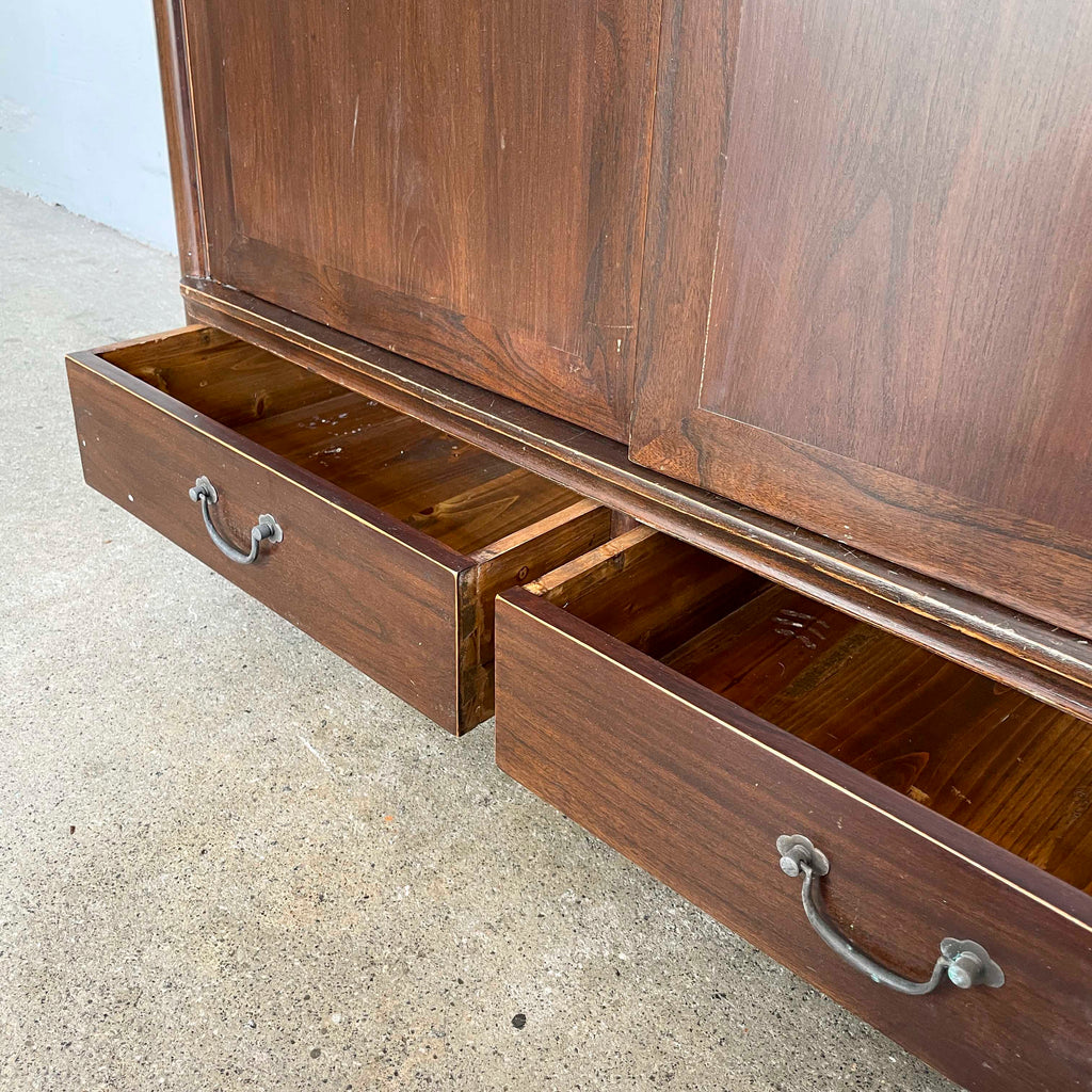 Elm Cabinet with Brass Medallion