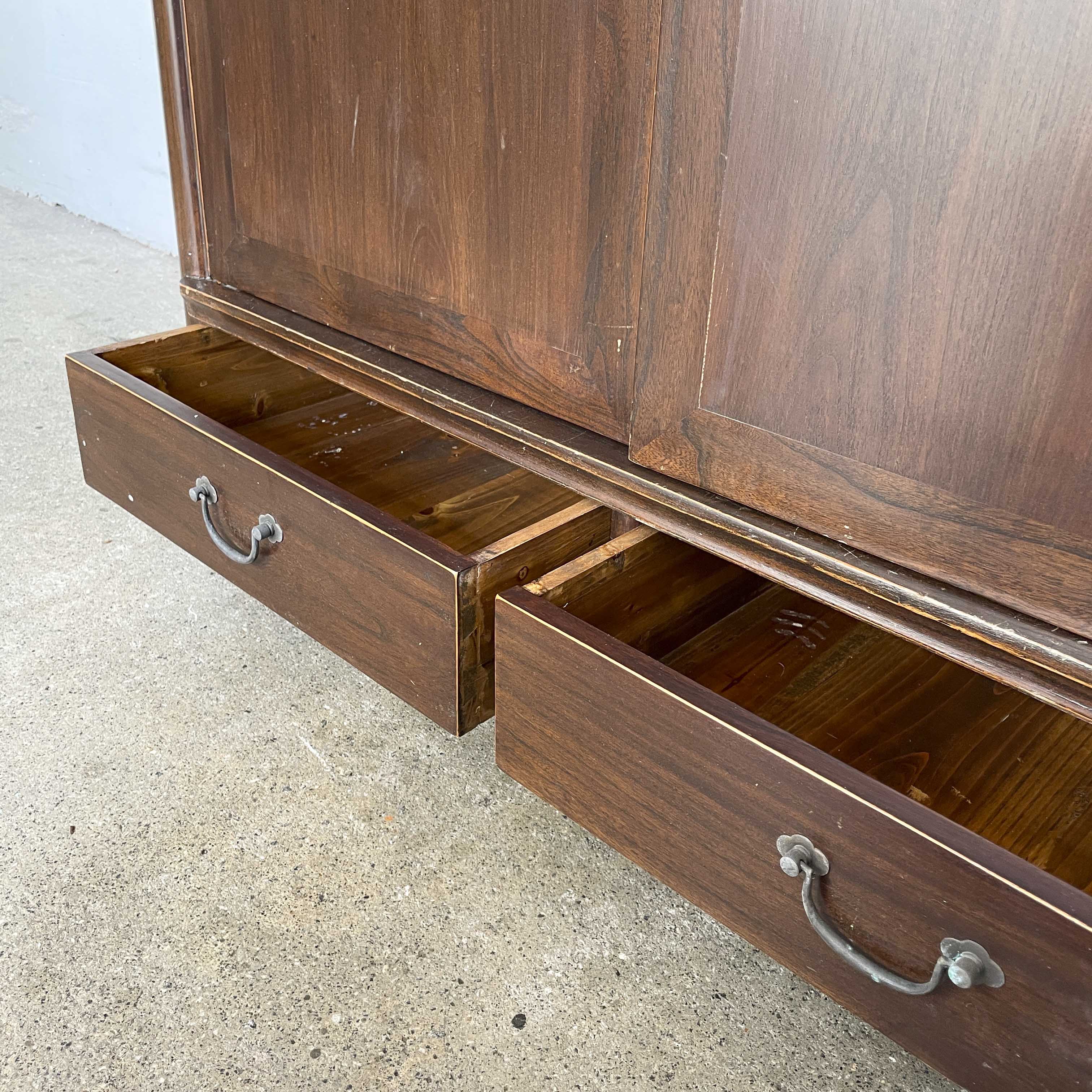 Elm Cabinet with Brass Medallion