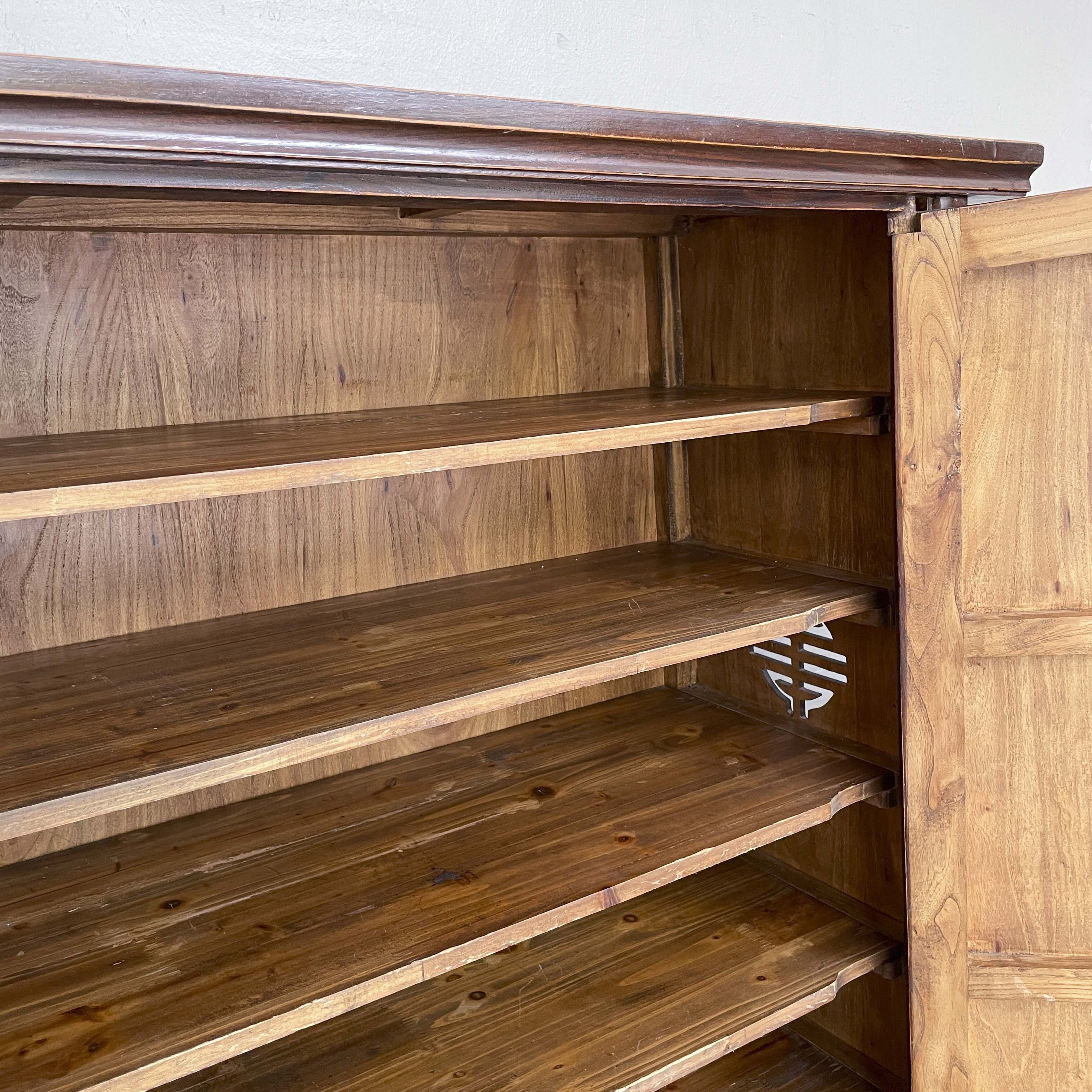Elm Cabinet with Brass Medallion