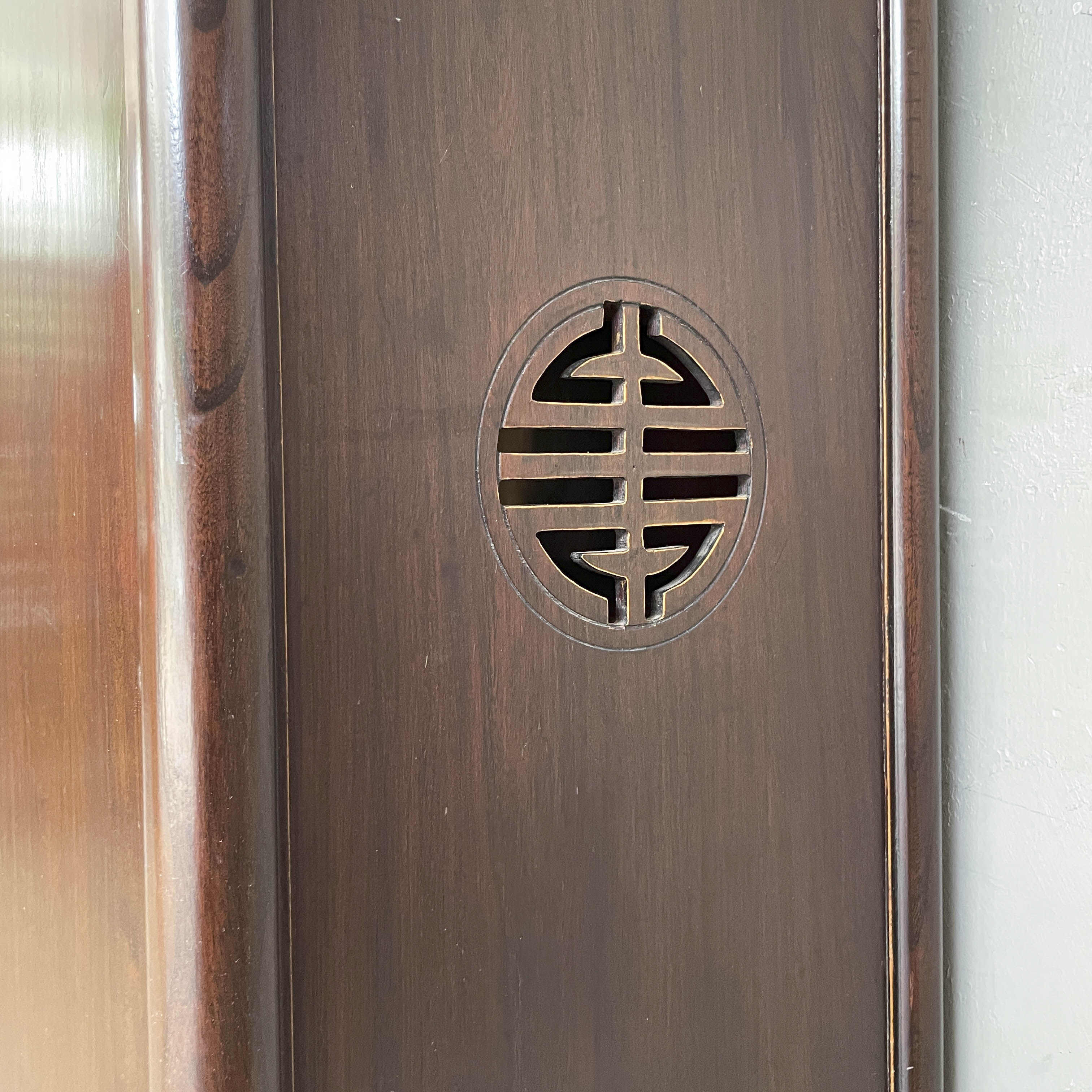 Elm Cabinet with Brass Medallion