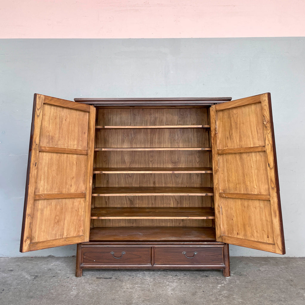 Elm Cabinet with Brass Medallion