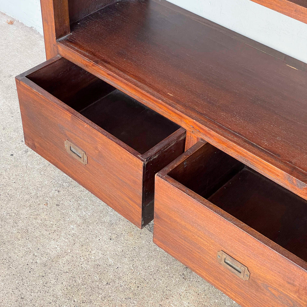 4-Tier Open Shelf with 2 Drawers