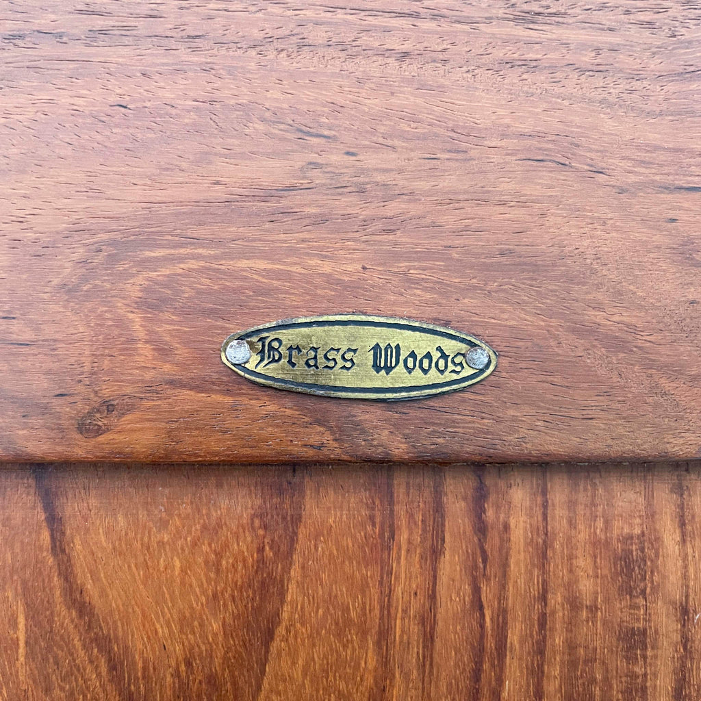 Indian Rosewood Shelving Unit with Brass Inlay