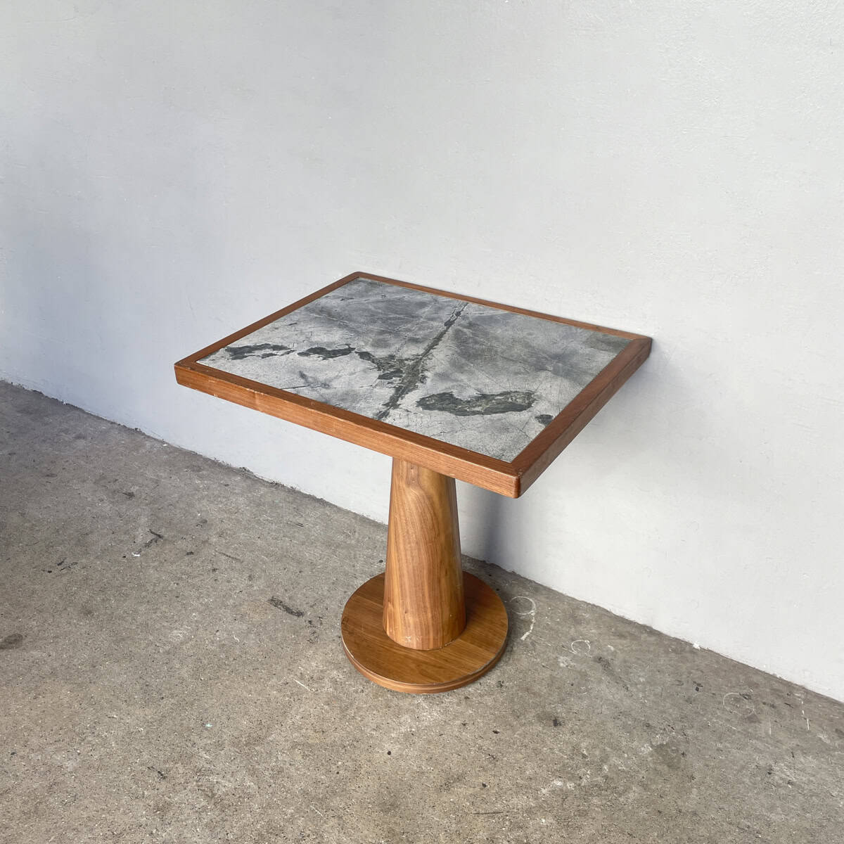 Small Square Marble Top Pedestal Table (75 x 60cm)