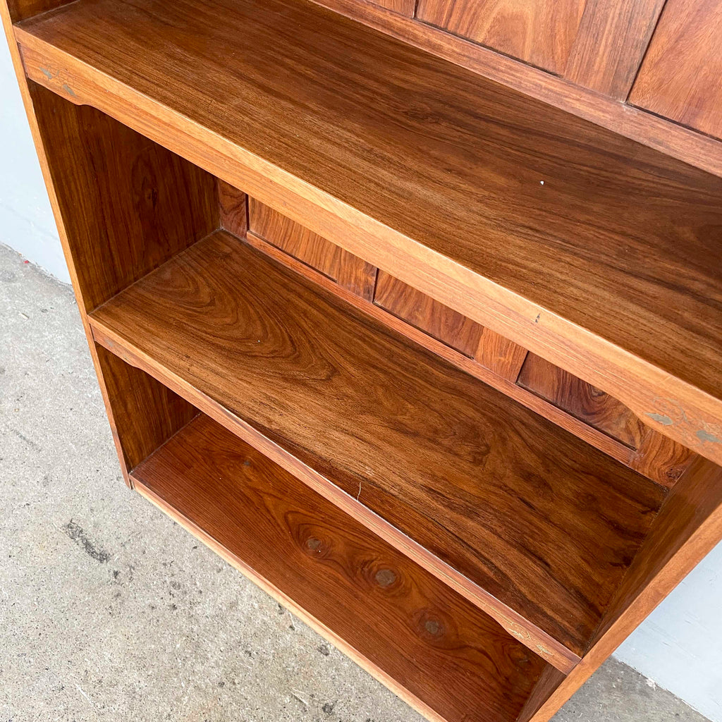 Indian Rosewood Shelving Unit with Brass Inlay