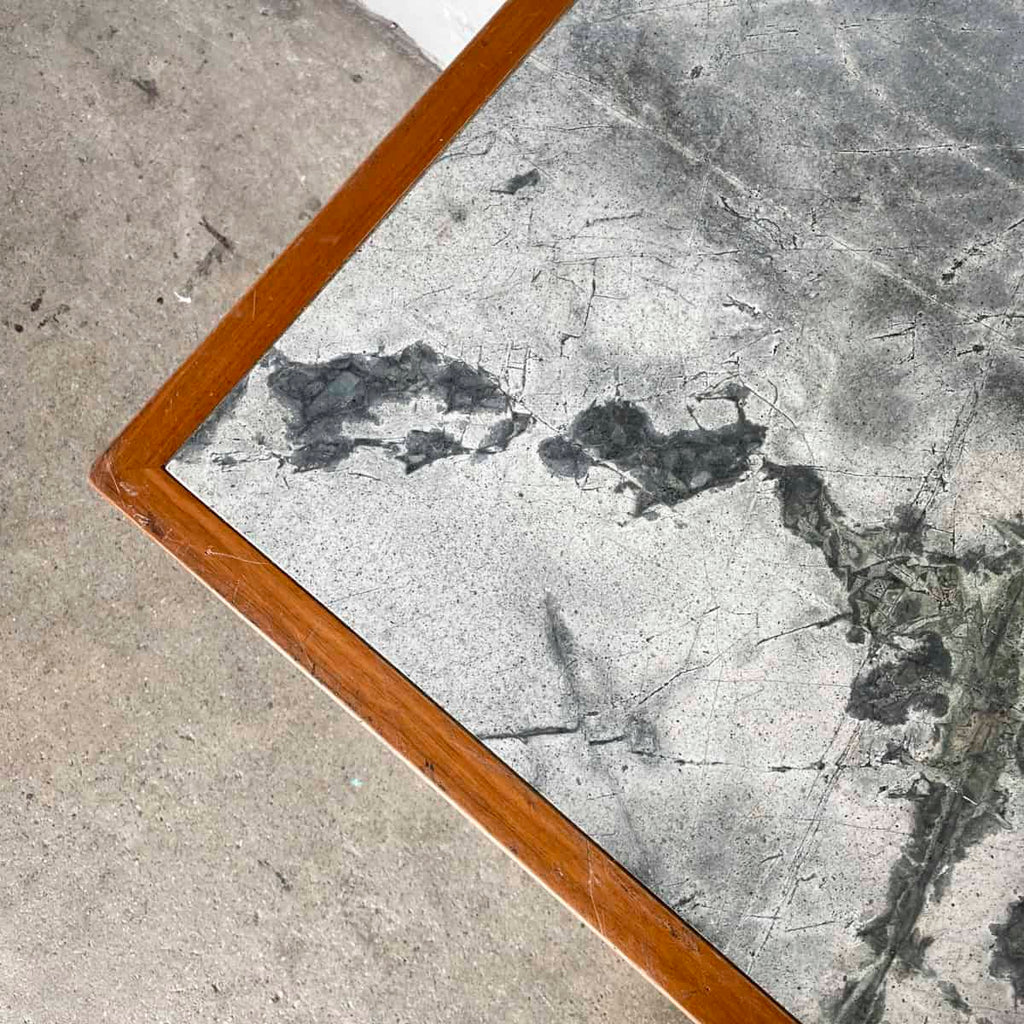 Small Square Marble Top Pedestal Table (75 x 60cm)