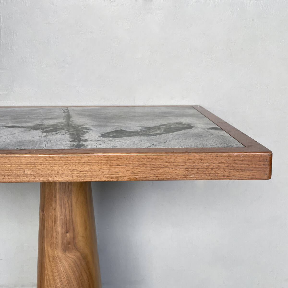 Small Square Marble Top Pedestal Table (75 x 60cm)