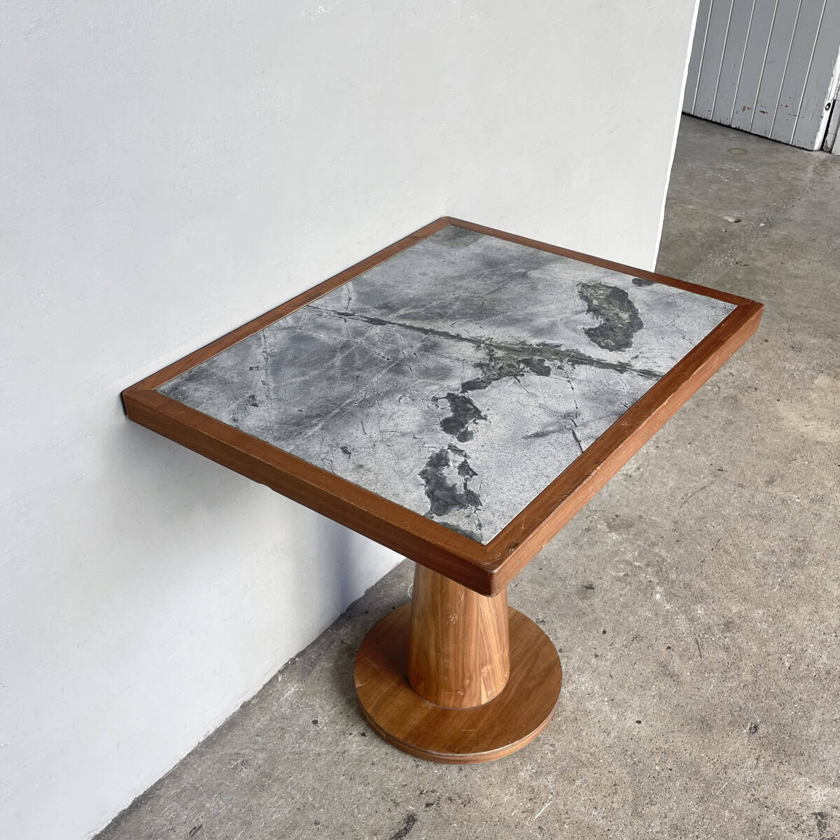 Small Square Marble Top Pedestal Table (75 x 60cm)