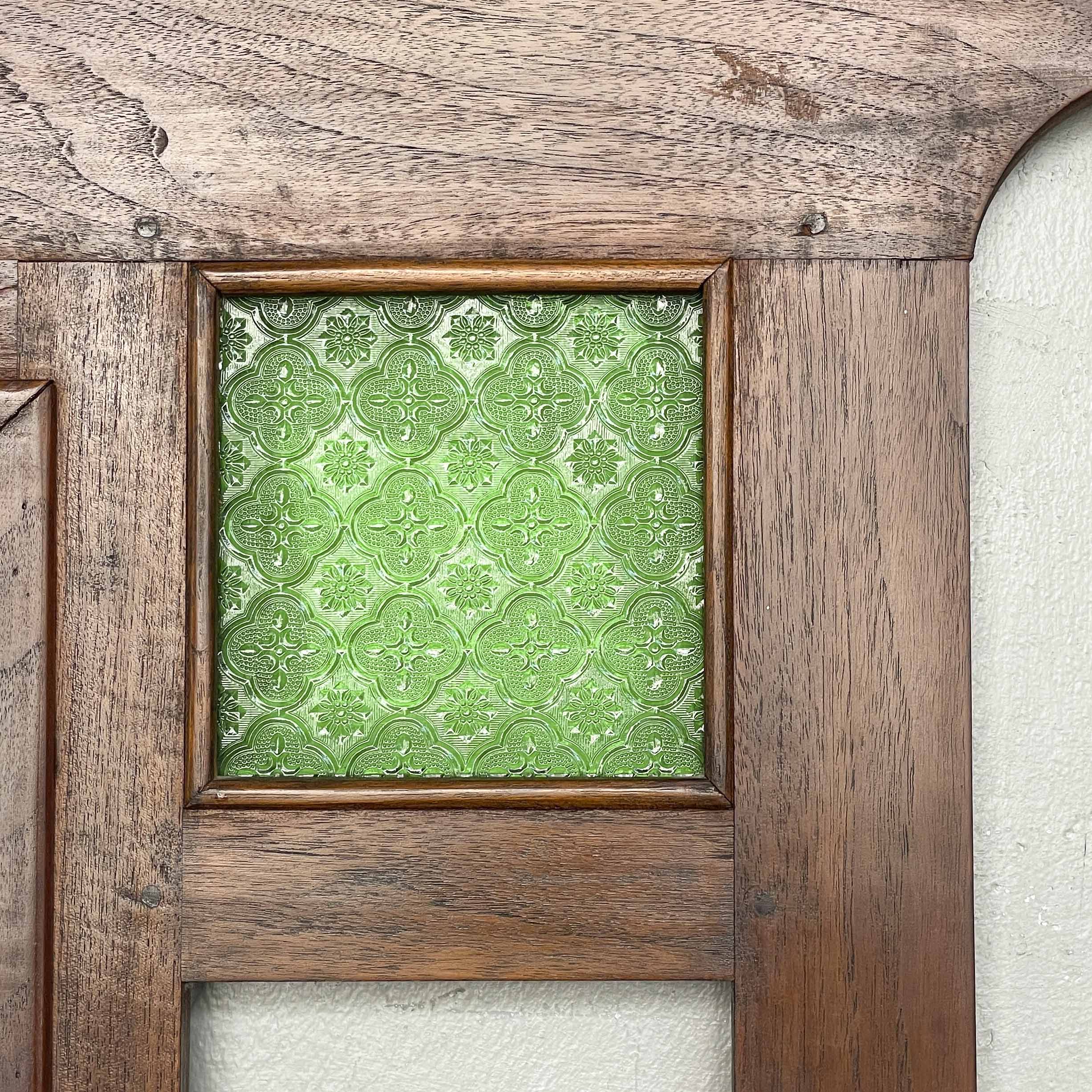 Vintage Hall Stand with Green Stained Glass