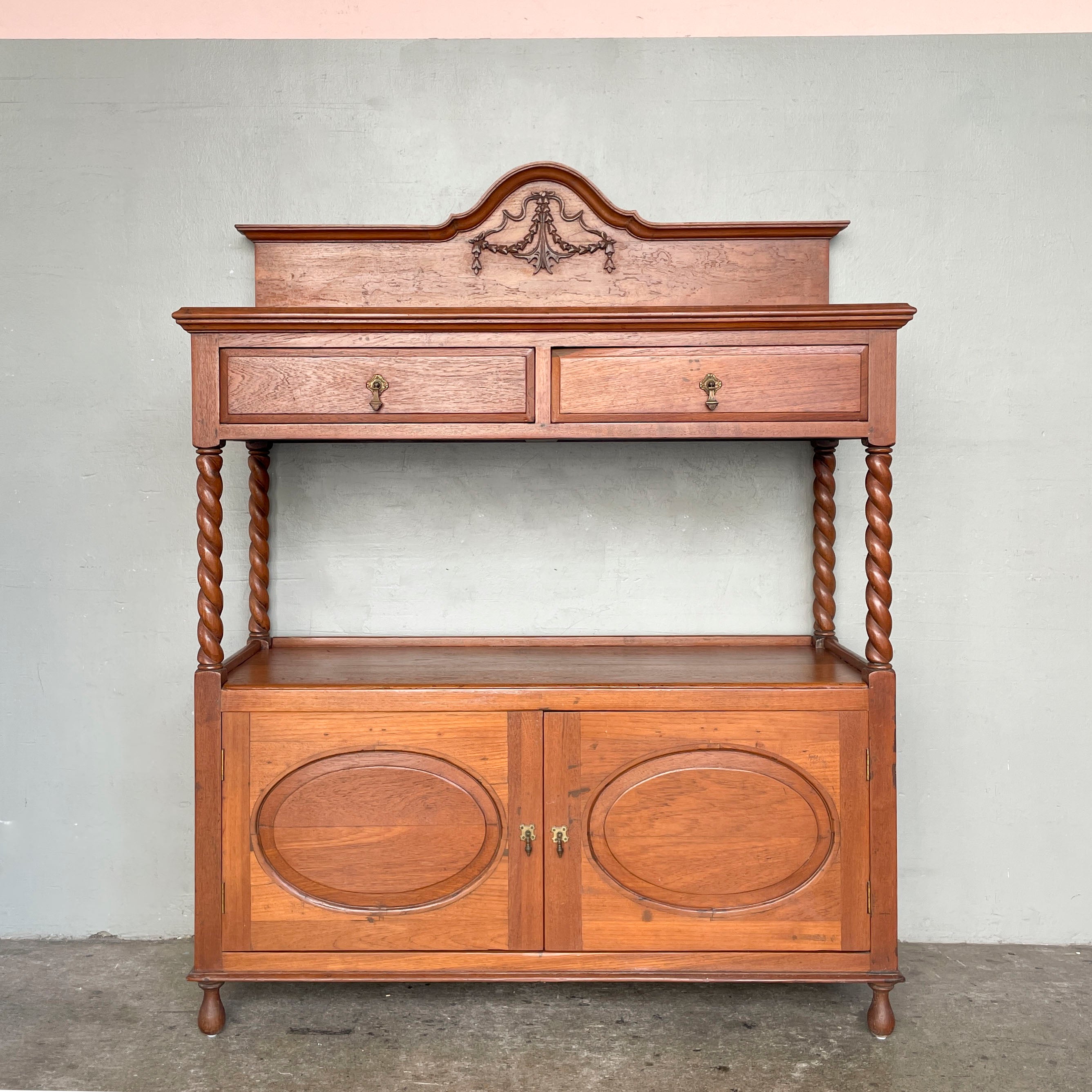Vintage Colonial Sideboard with Barley Twist Supports