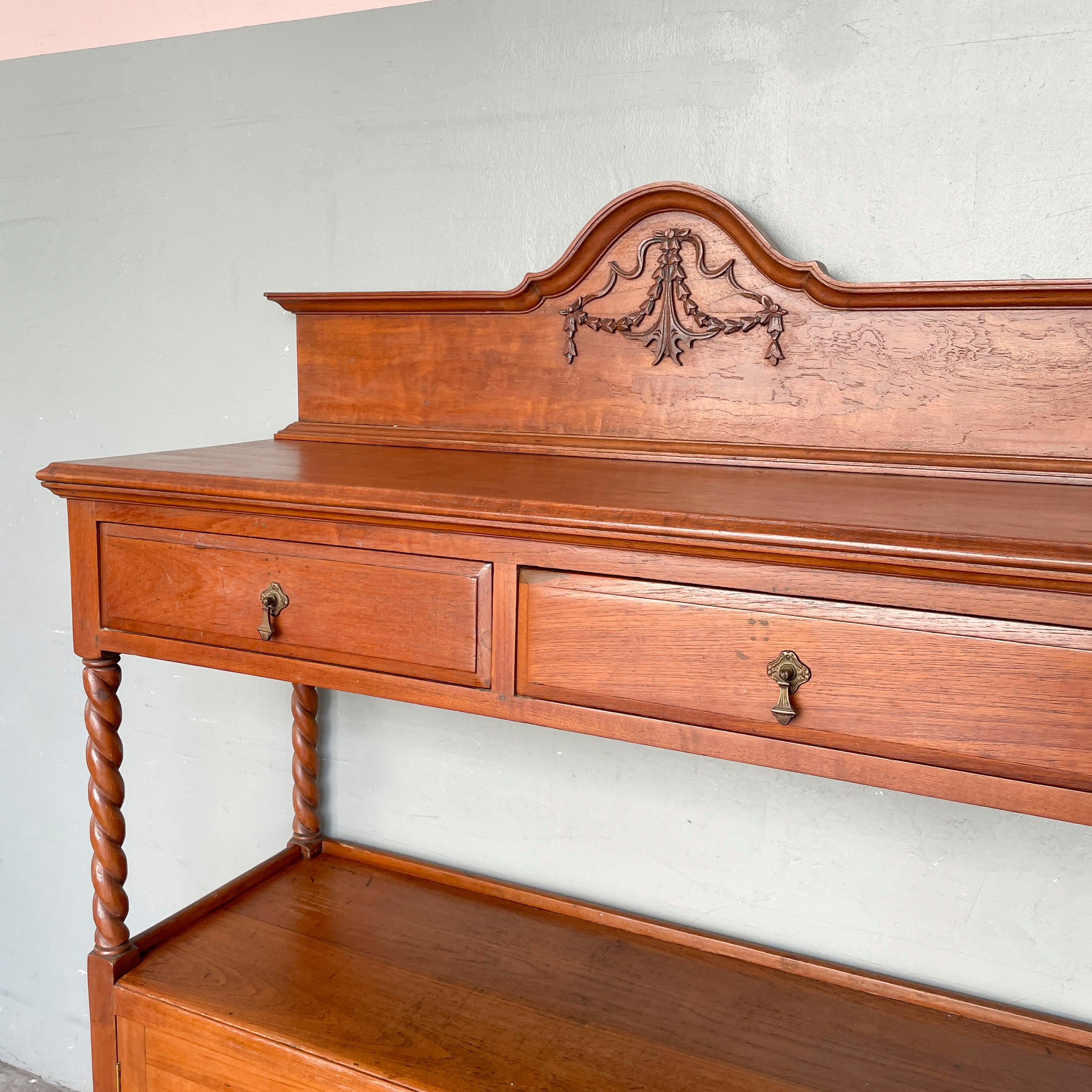 Vintage Colonial Sideboard with Barley Twist Supports