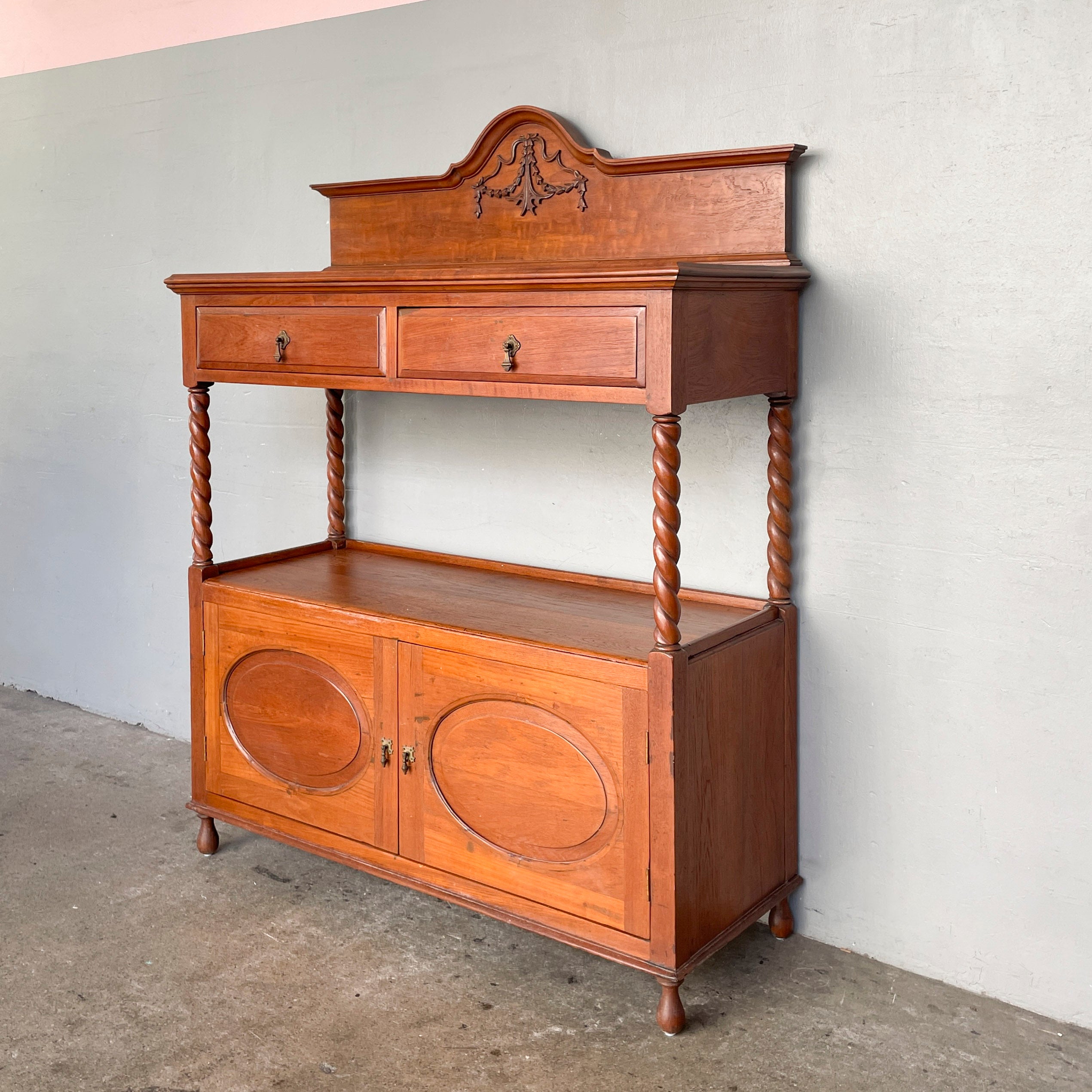 Vintage Colonial Sideboard with Barley Twist Supports