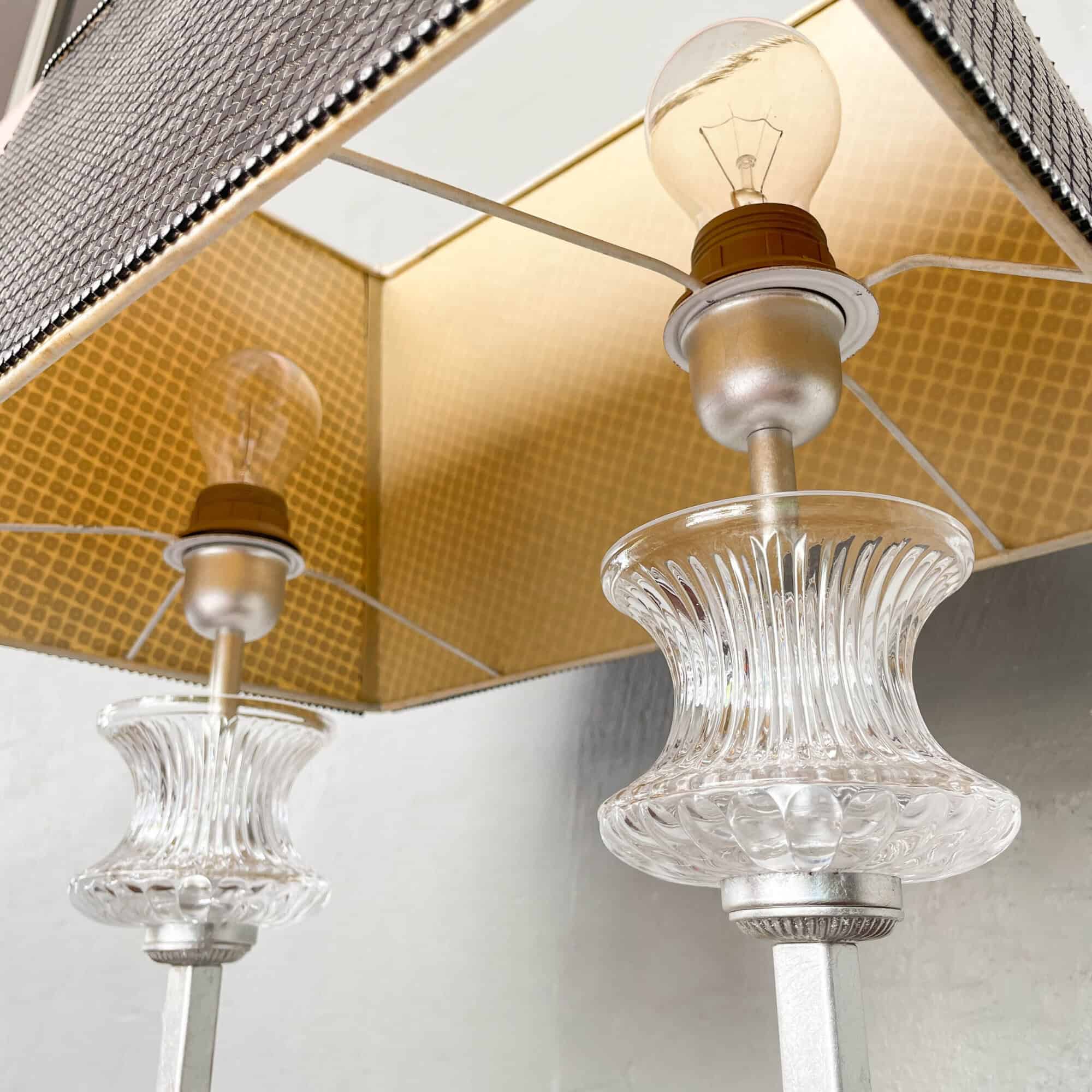 Crystal "Candelabra" Table Lamp with Sequin Shade