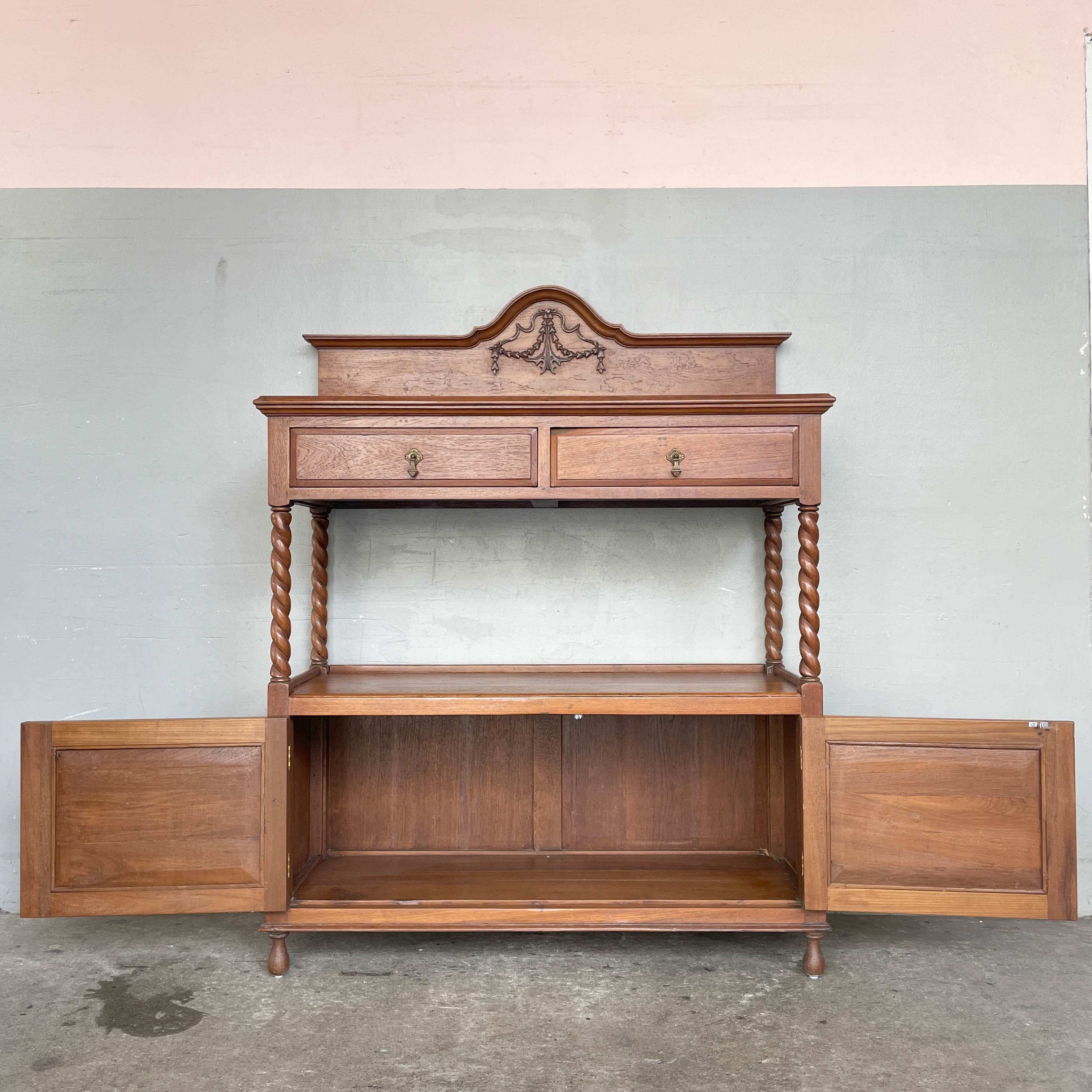 Vintage Colonial Sideboard with Barley Twist Supports