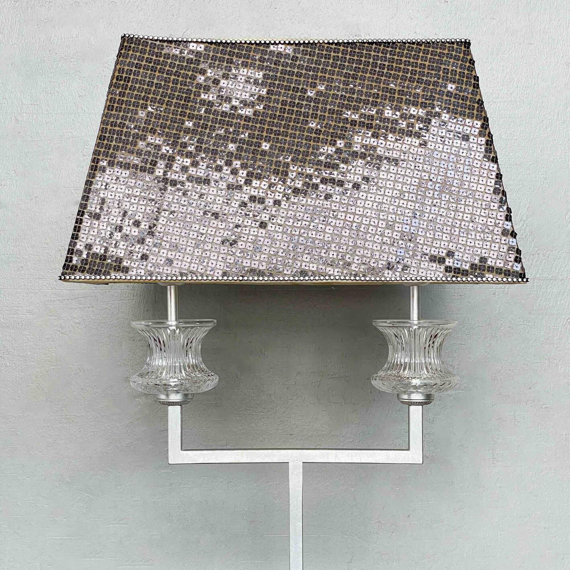 Crystal "Candelabra" Table Lamp with Sequin Shade