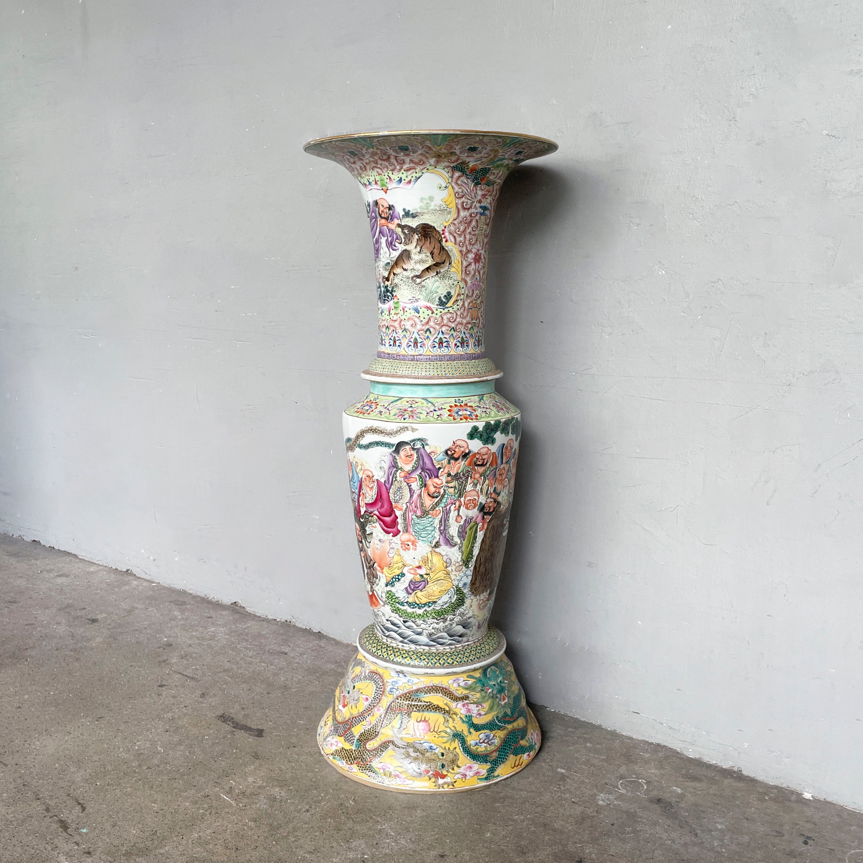 Chinese Porcelain Floor Vase with Base