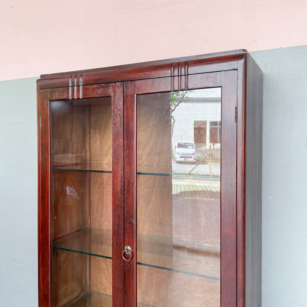 Vintage Display Cabinet with Glass Shelves