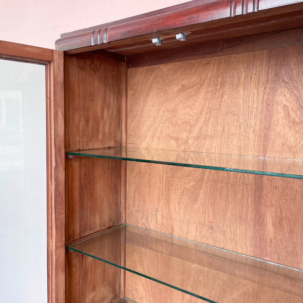Vintage Display Cabinet with Glass Shelves