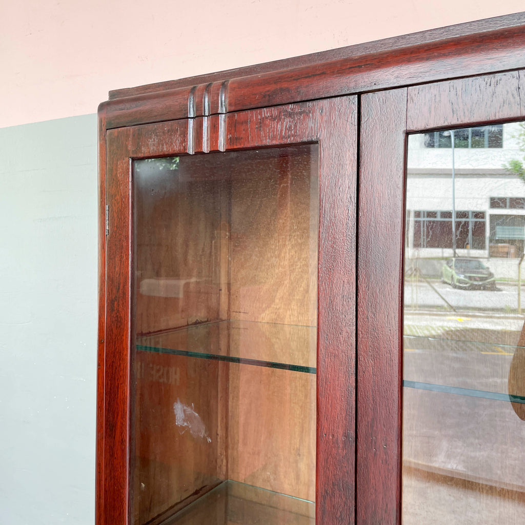 Vintage Display Cabinet with Glass Shelves