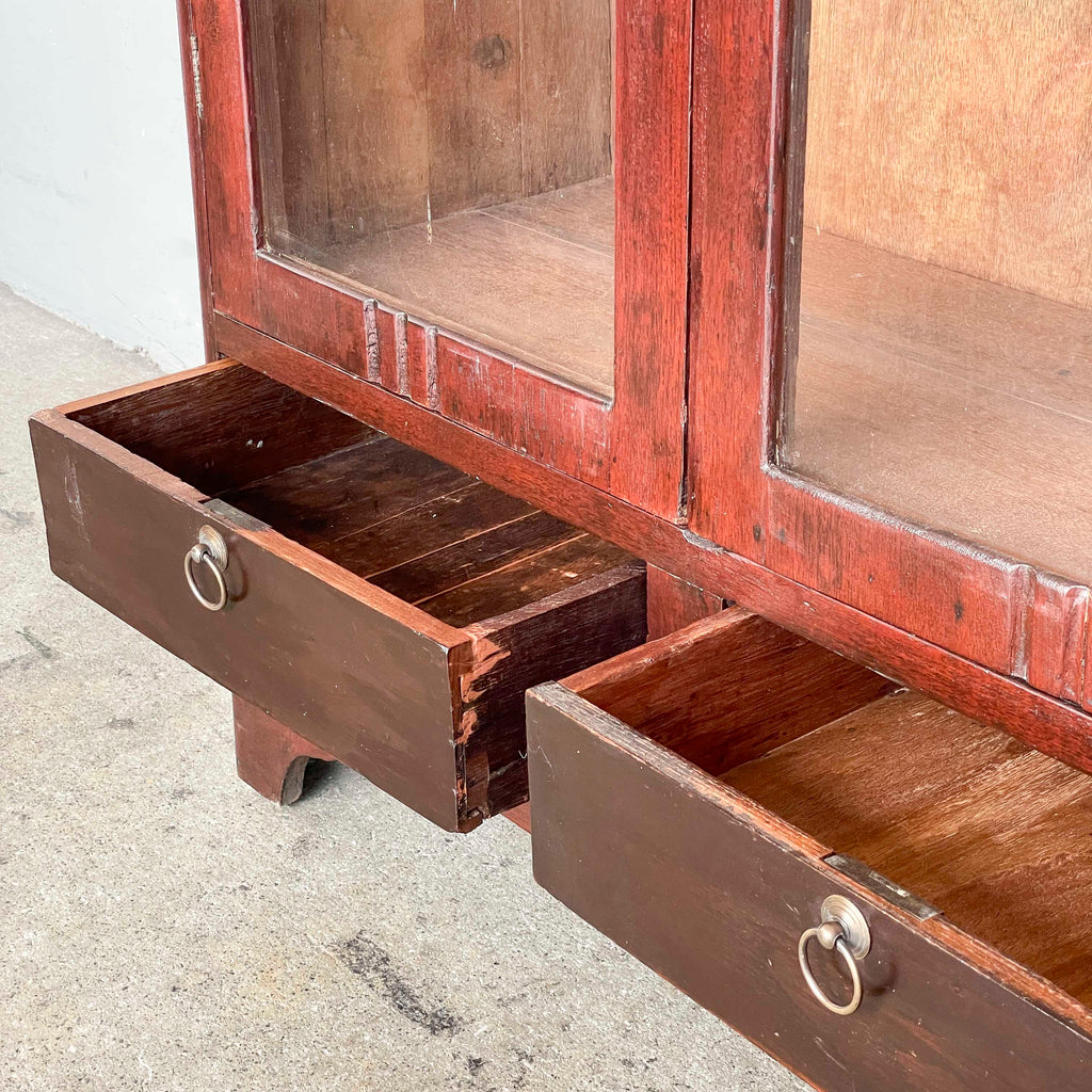 Vintage Display Cabinet with Glass Shelves