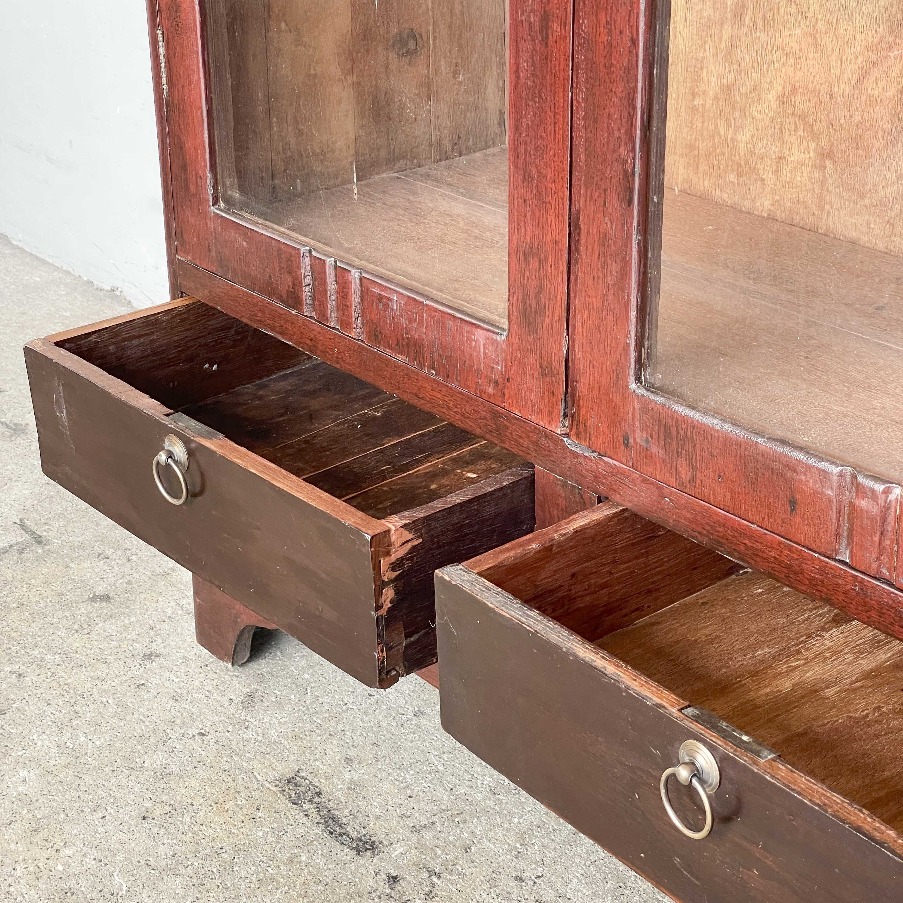 Vintage Display Cabinet with Glass Shelves