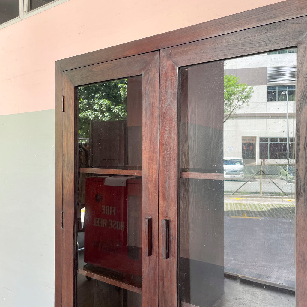 Solid Wood Cabinet with Glass Doors