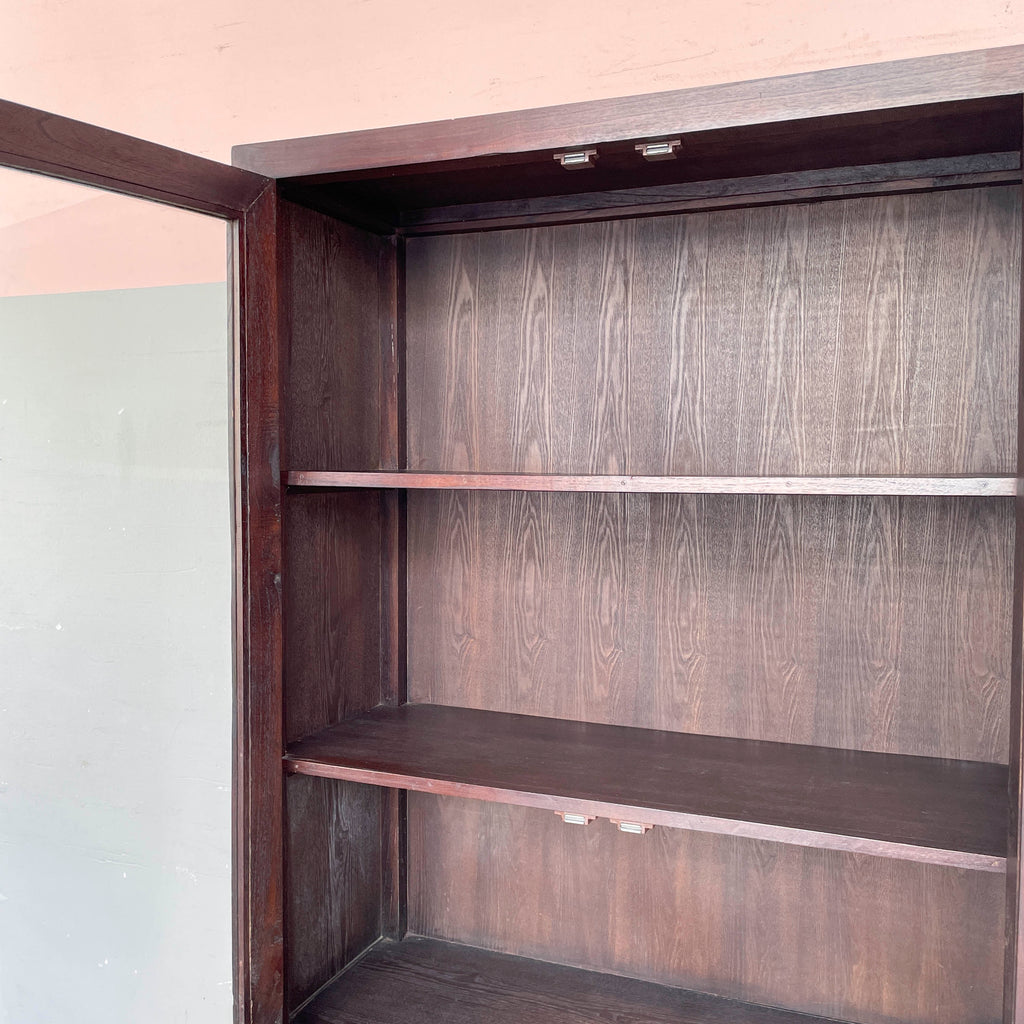 Solid Wood Cabinet with Glass Doors