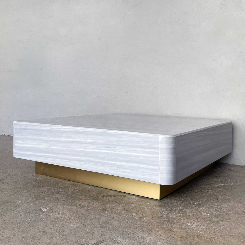 100cm x 100cm Square Grey Marble Coffee Table