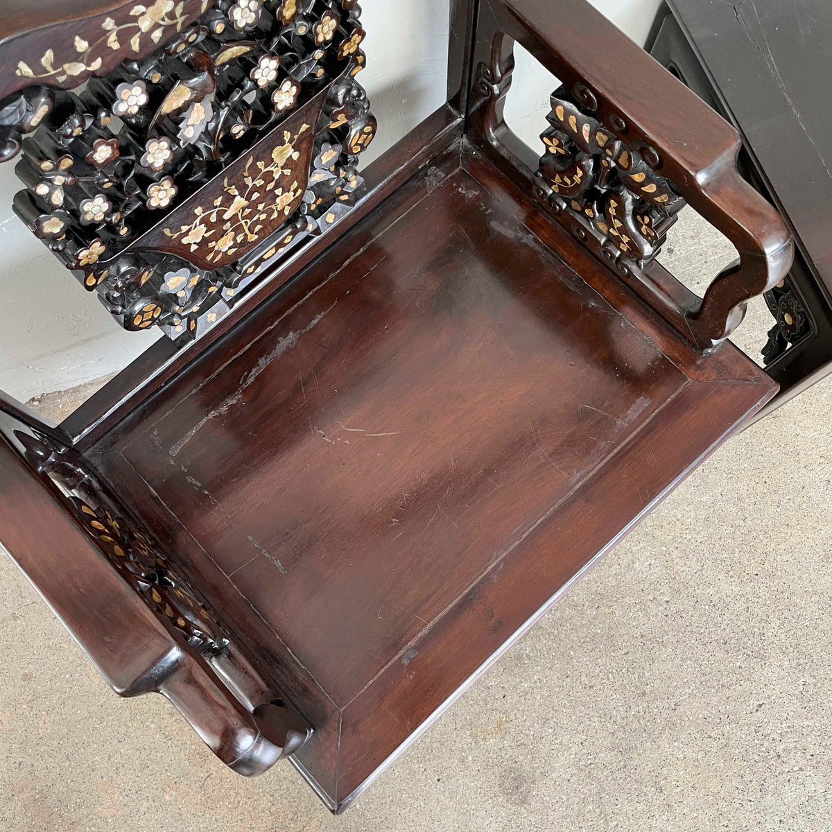 Chinese Blackwood Mother-of-Pearl Armchair Set