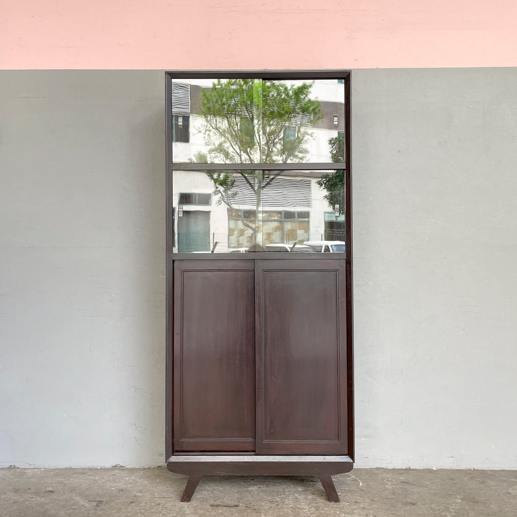 Vintage Glass Sliding Door Cabinet
