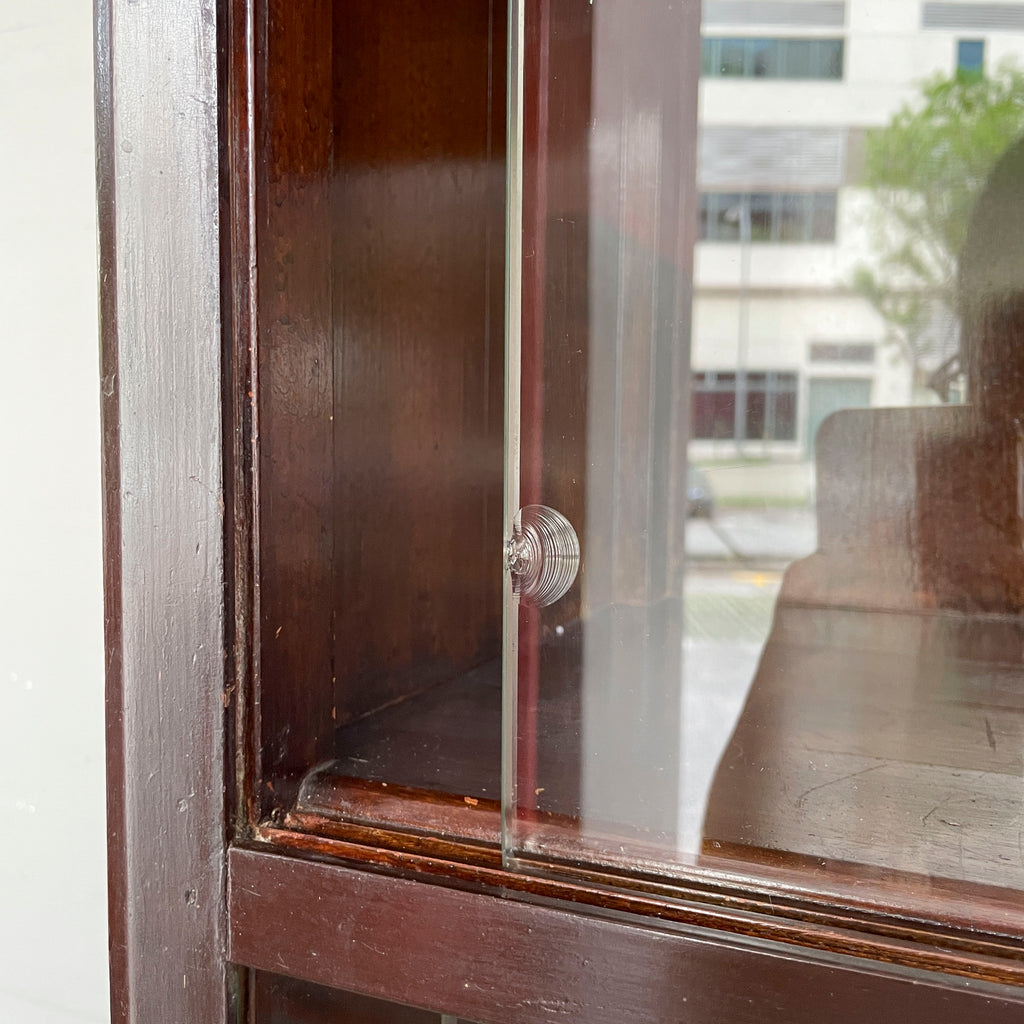 Vintage Glass Sliding Door Cabinet