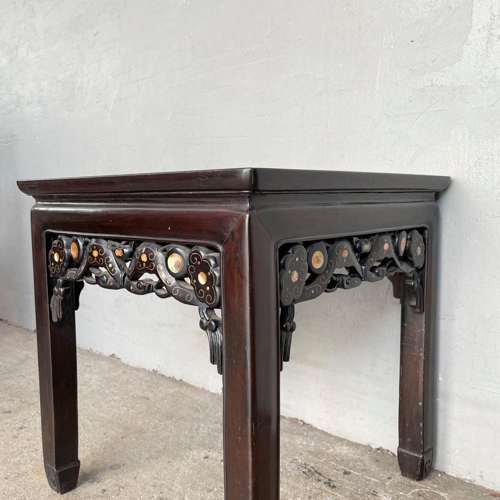 Chinese Blackwood Mother-of-Pearl Armchair Set