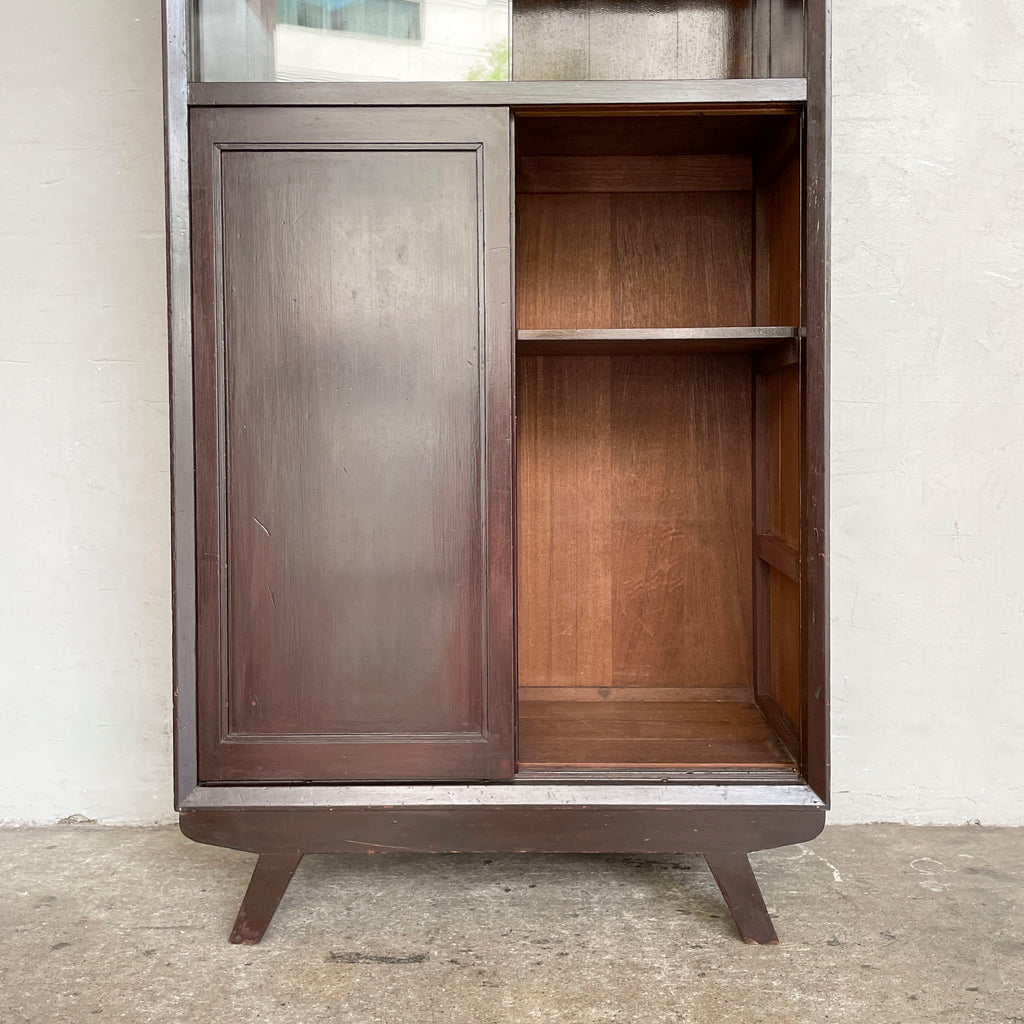 Vintage Glass Sliding Door Cabinet