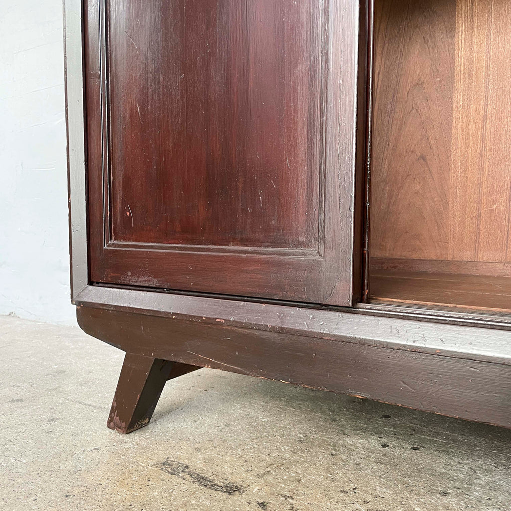 Vintage Glass Sliding Door Cabinet