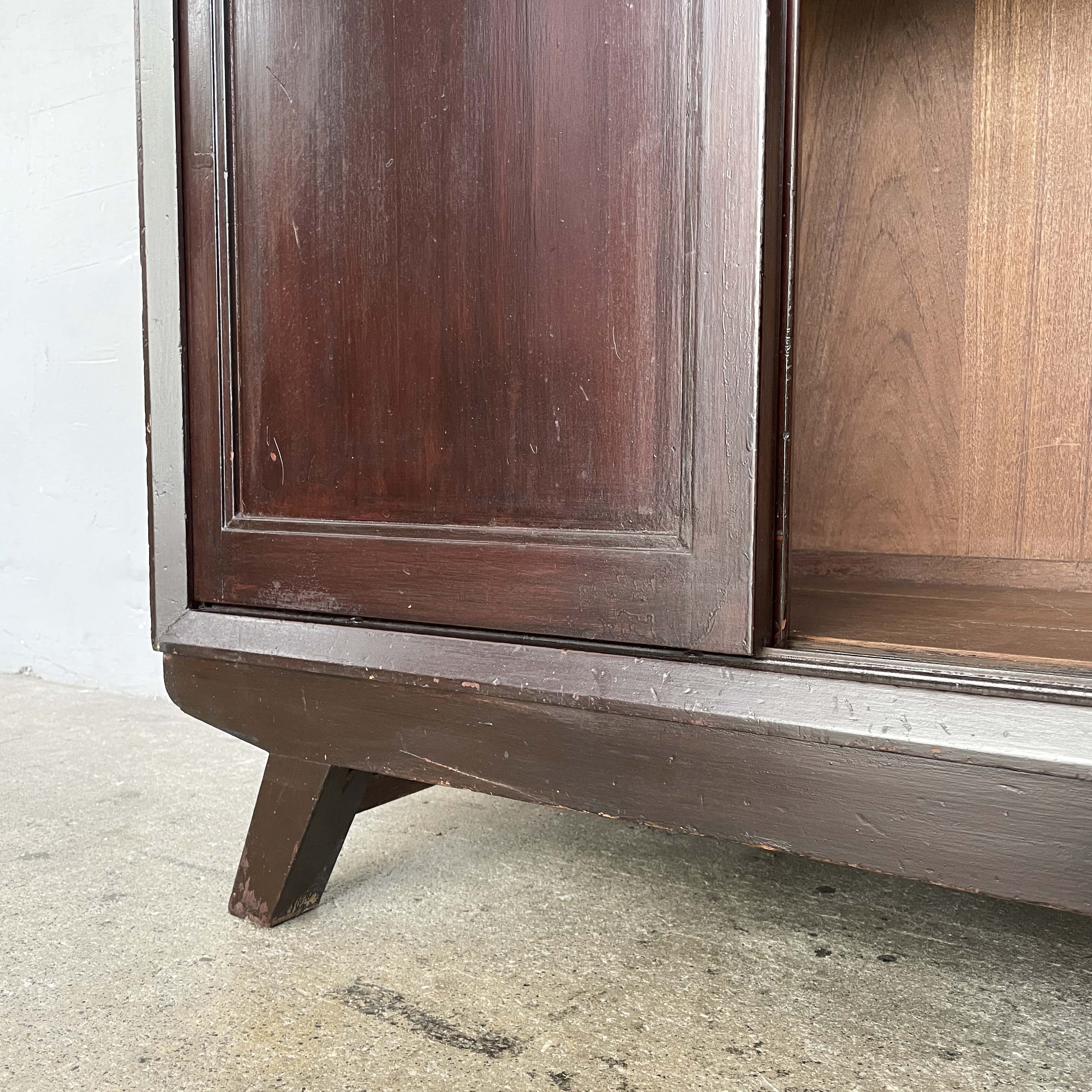 Vintage Glass Sliding Door Cabinet