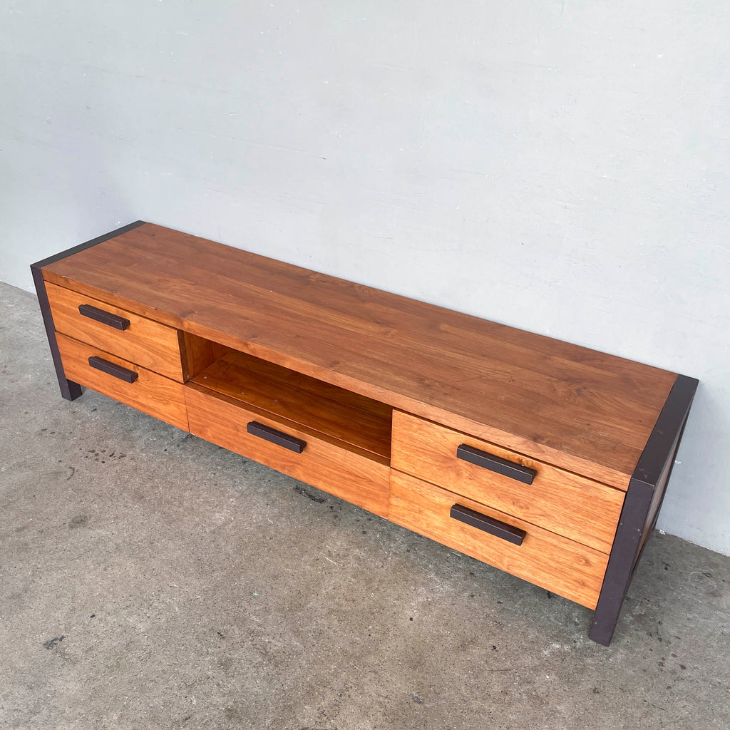 Teak TV Console with Steel Frame