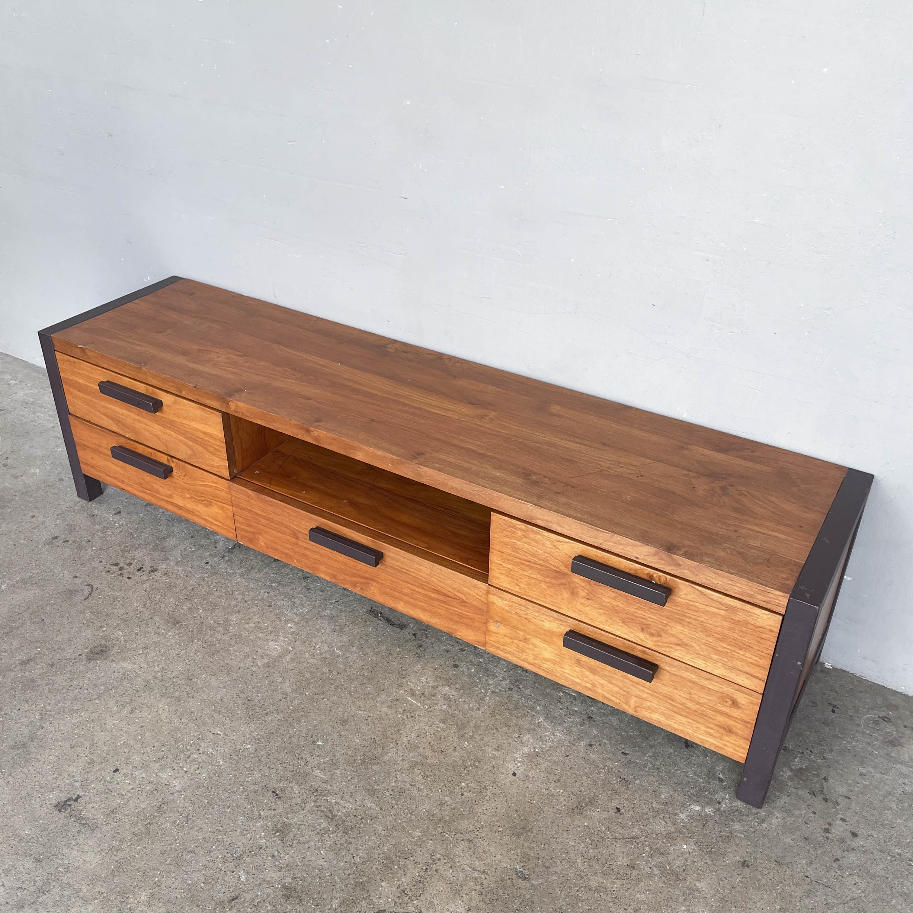 Teak TV Console with Steel Frame