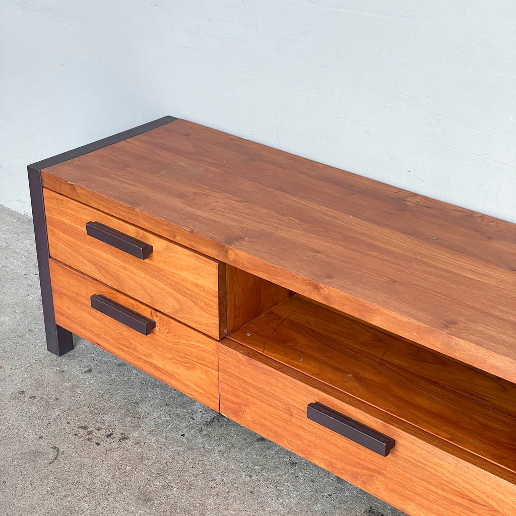 Teak TV Console with Steel Frame