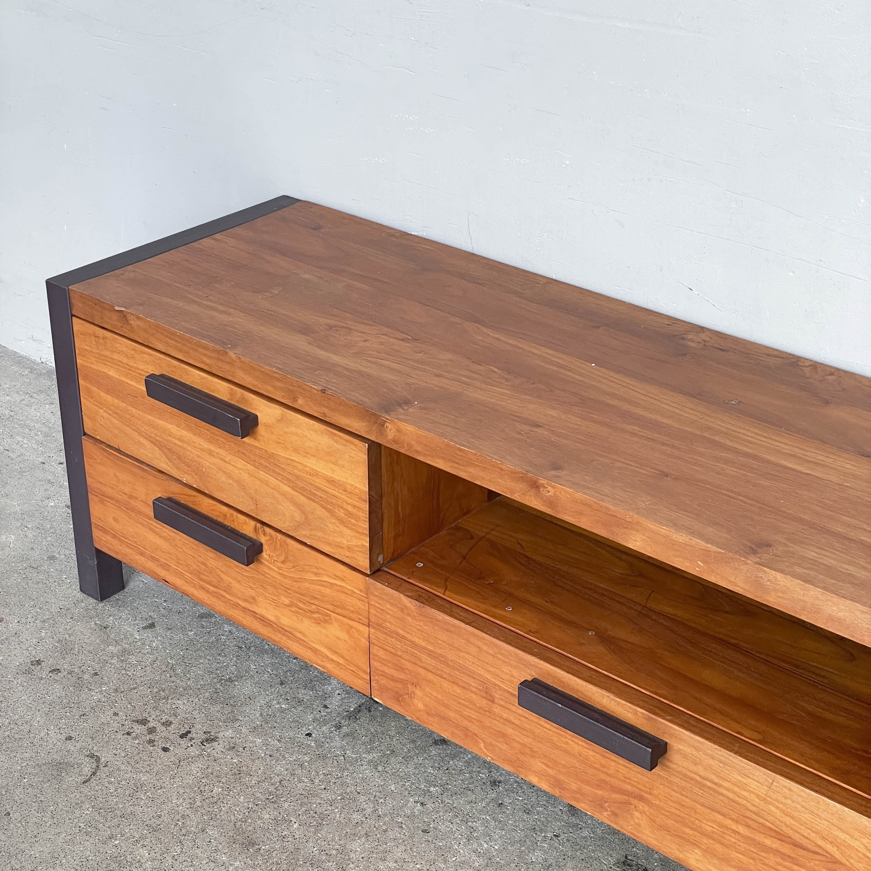 Teak TV Console with Steel Frame