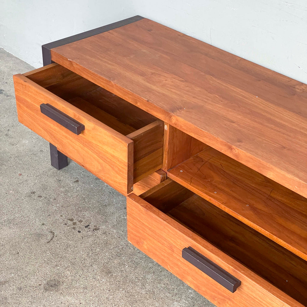 Teak TV Console with Steel Frame